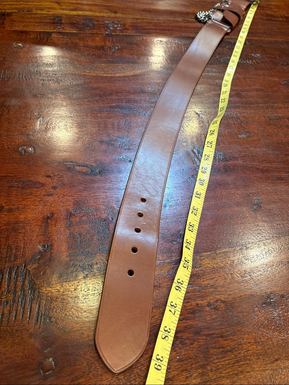 Ralph Lauren Collection FA19 Equestrian Leather Utility Pouch Metal Chain Belt M - Picture 14 of 15